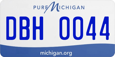 MI license plate DBH0044