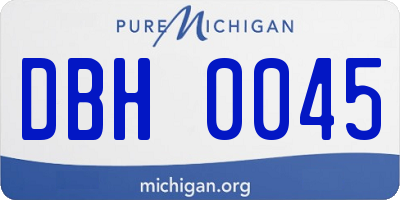 MI license plate DBH0045