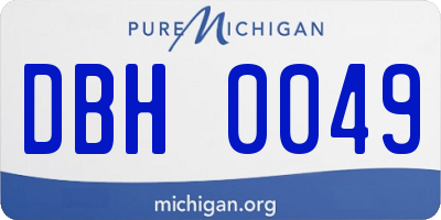 MI license plate DBH0049