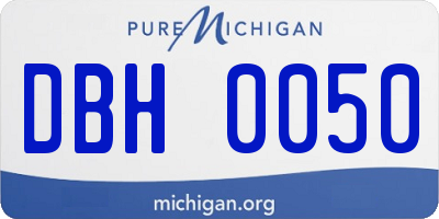 MI license plate DBH0050