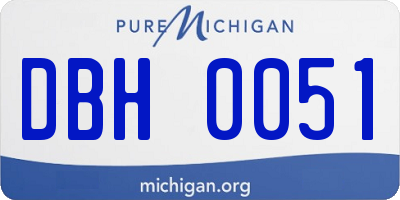 MI license plate DBH0051