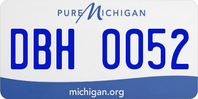MI license plate DBH0052