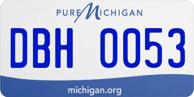 MI license plate DBH0053