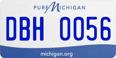 MI license plate DBH0056