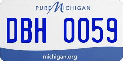 MI license plate DBH0059