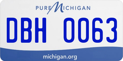 MI license plate DBH0063
