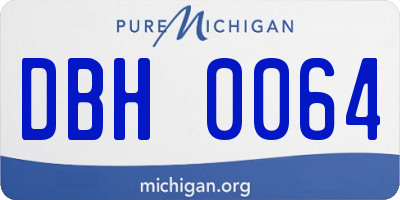 MI license plate DBH0064