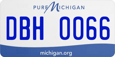 MI license plate DBH0066