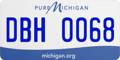 MI license plate DBH0068