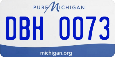 MI license plate DBH0073