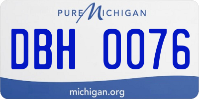 MI license plate DBH0076