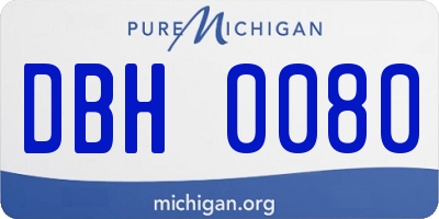 MI license plate DBH0080