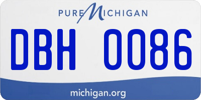 MI license plate DBH0086