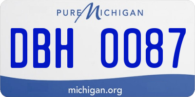 MI license plate DBH0087