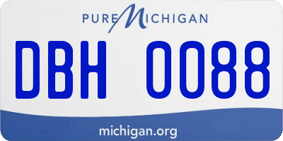 MI license plate DBH0088