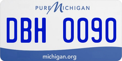 MI license plate DBH0090