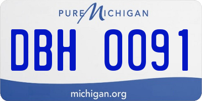 MI license plate DBH0091