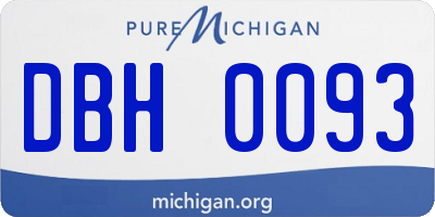 MI license plate DBH0093