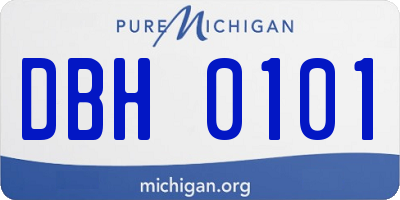 MI license plate DBH0101