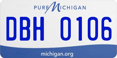 MI license plate DBH0106