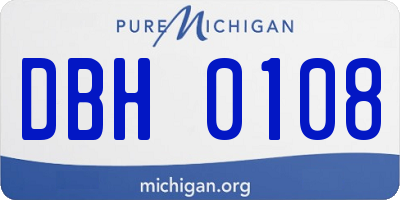 MI license plate DBH0108