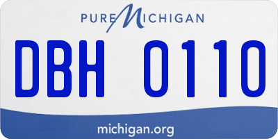 MI license plate DBH0110