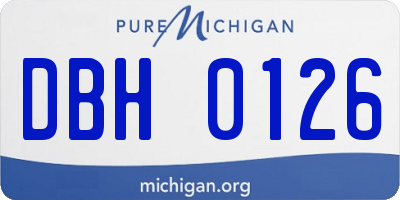 MI license plate DBH0126