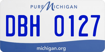 MI license plate DBH0127