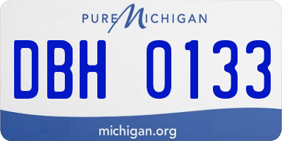MI license plate DBH0133