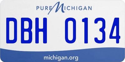 MI license plate DBH0134