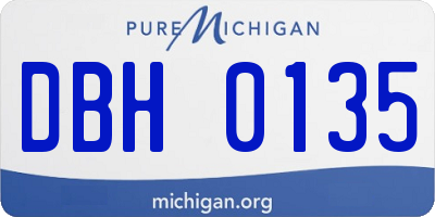 MI license plate DBH0135