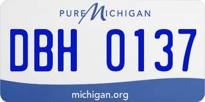MI license plate DBH0137
