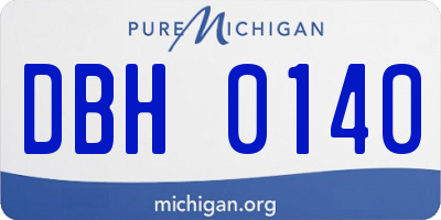 MI license plate DBH0140