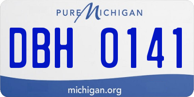 MI license plate DBH0141