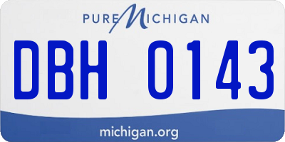 MI license plate DBH0143