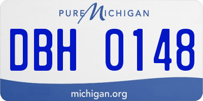 MI license plate DBH0148