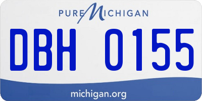 MI license plate DBH0155