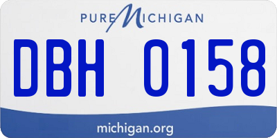 MI license plate DBH0158