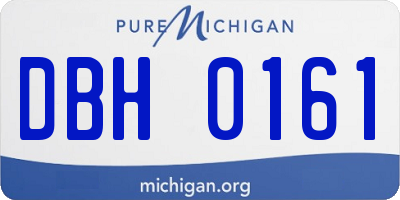 MI license plate DBH0161