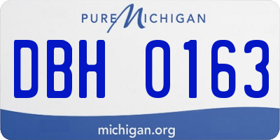 MI license plate DBH0163