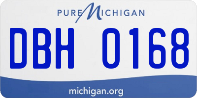 MI license plate DBH0168