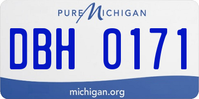 MI license plate DBH0171