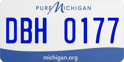 MI license plate DBH0177
