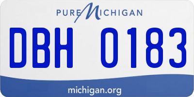 MI license plate DBH0183
