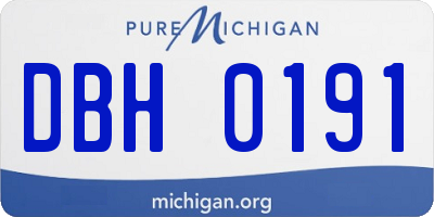 MI license plate DBH0191