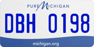 MI license plate DBH0198