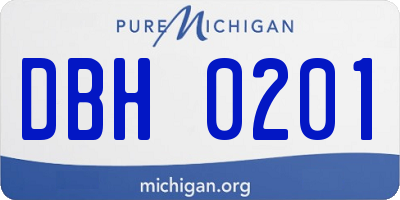 MI license plate DBH0201