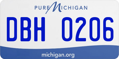 MI license plate DBH0206
