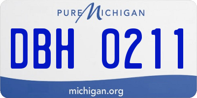 MI license plate DBH0211