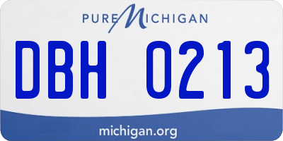 MI license plate DBH0213